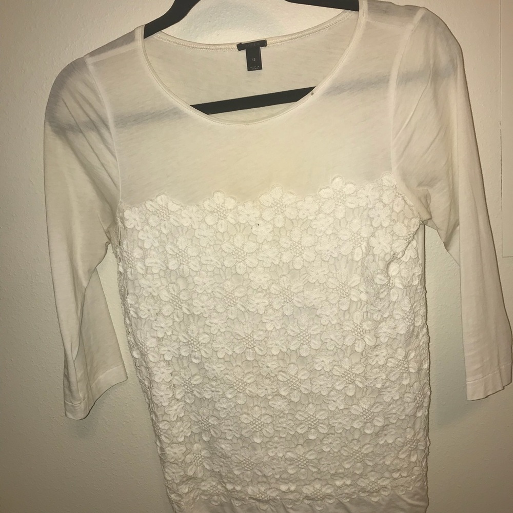 J. Crew cream floral top